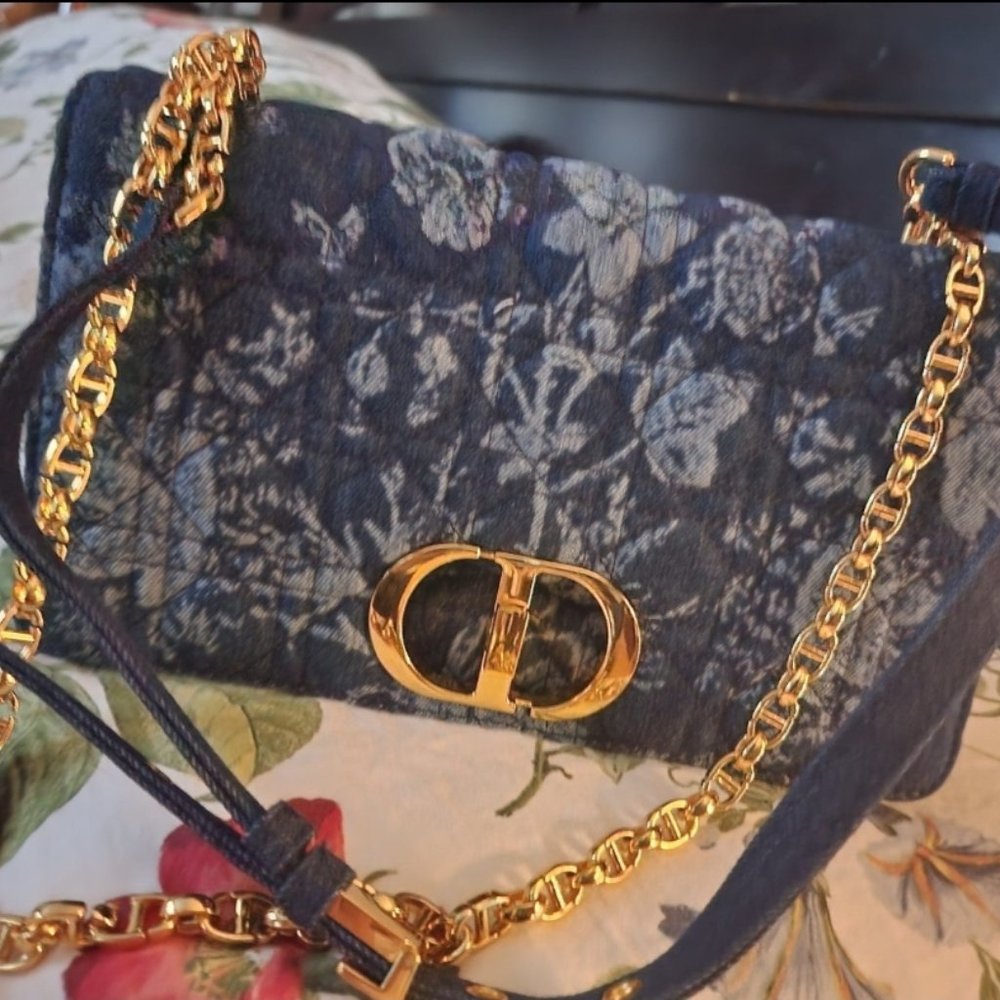 Large Dior Caro Denim Bag